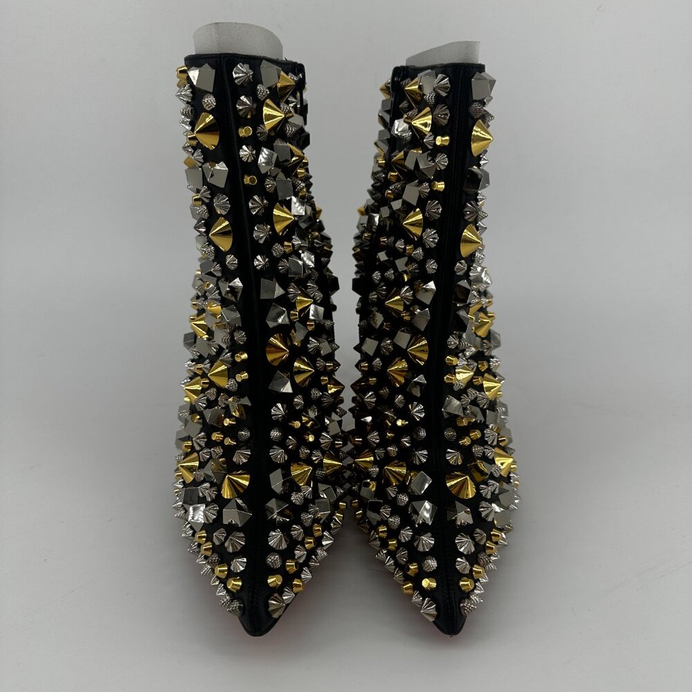 Louboutin So Full Kate Multicolor Calfskin Leather Spike Ankle Boots - Size 39 - Picture 3 of 7